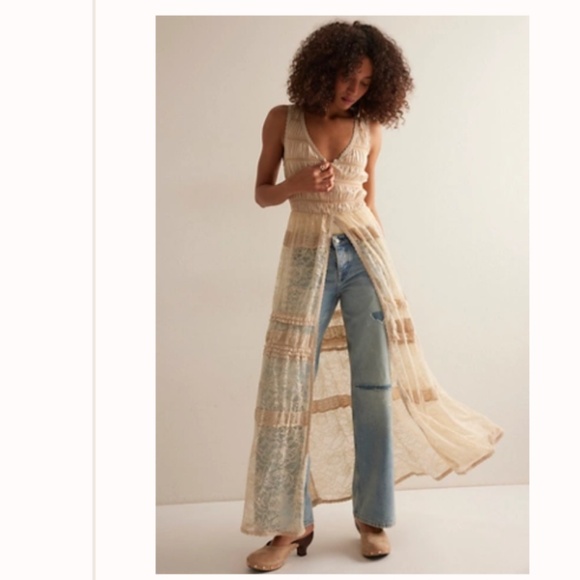 NWT FREE PEOPLE Sweet Saloon Sleeveless Maxi Bodysuit M - Picture 1 of 2